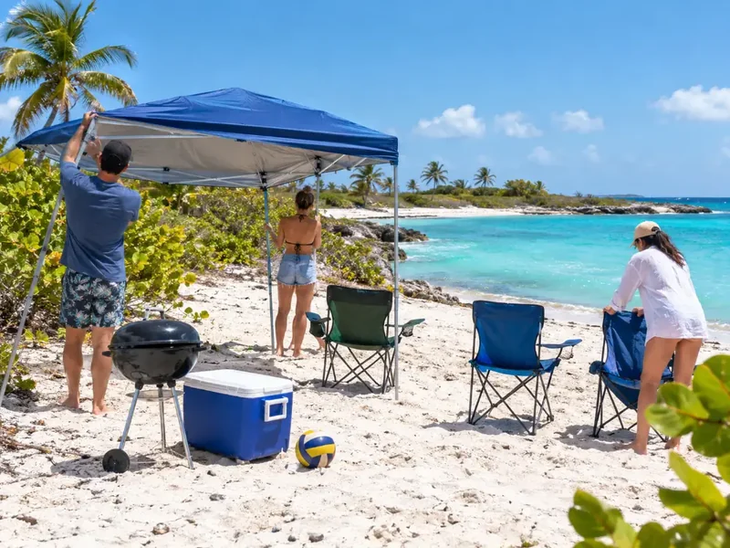 From San Juan: Van, Boat & Beach BBQ